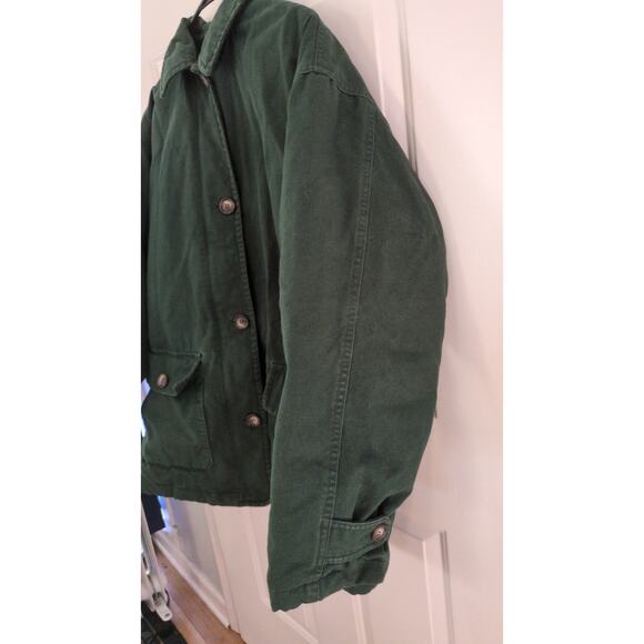 Eddie Bauer Vintage Mens Green Chore Coat Barn Coat Jacket, Large, Down Filled - Picture 4 of 9
